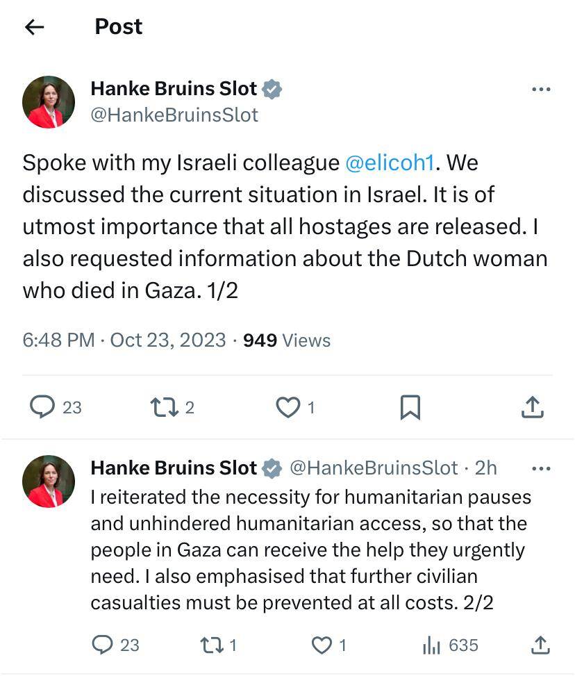 minister Hanke Bruins Slot on X