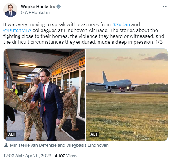 Tweet Hoekstra Sudan